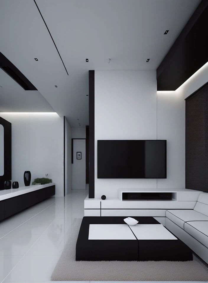 Light-filled minimalist interior with carefully chosen furniture