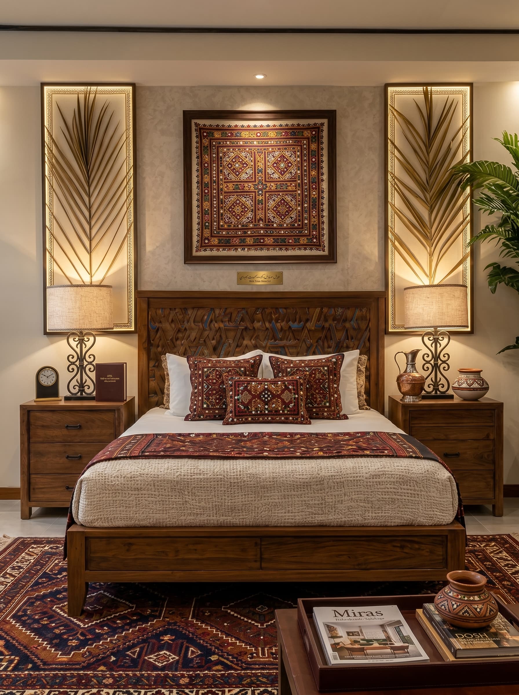 Interior styled with a warm artisan aesthetic
