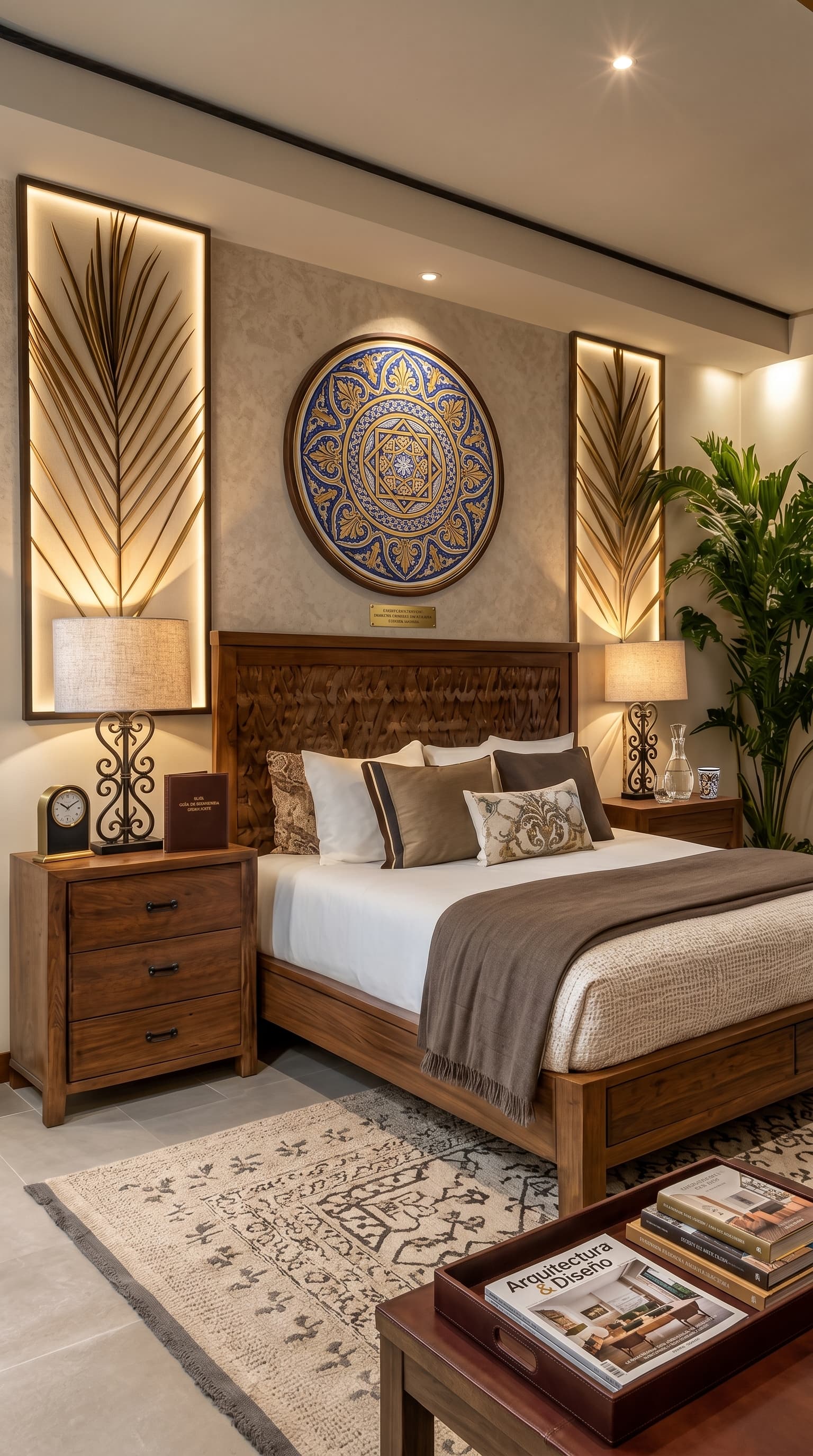 Spanish-inspired interior with terracotta and warm plaster tones