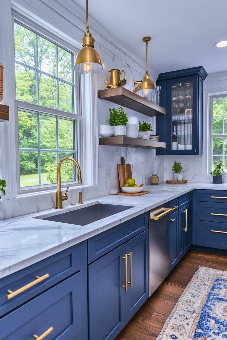 Navy blue kitchen where tradition meets contemporary trend