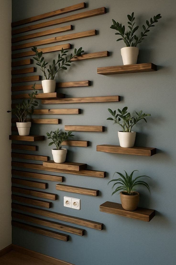 Textured wall treatment with a warm, earthy palette