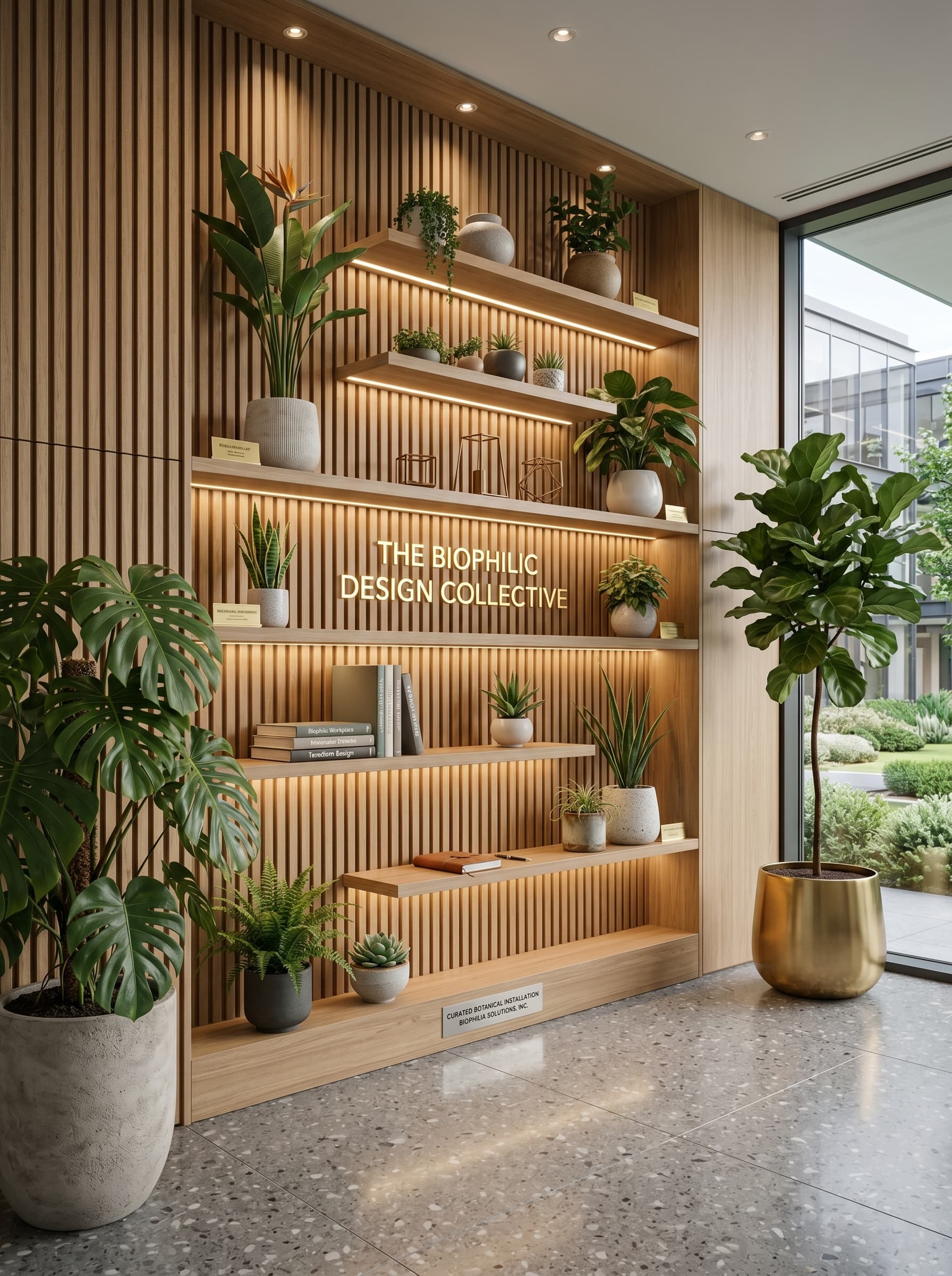 Professionally styled wall decor vignette in a modern interior